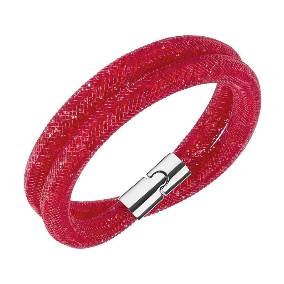 Swarovski 5184845 Women's Stardust Red Double Wrap Bracelet, 15-3/4"