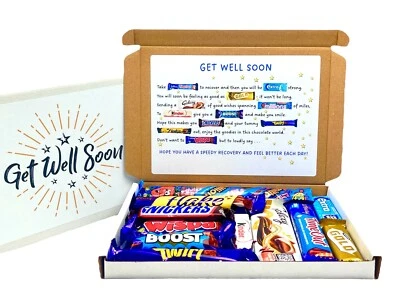 HOORAYUK Get Well Soon Chocolate Selection Box - Letterbox Gift with Original, Fun Poem