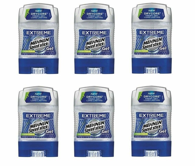 6 x 85g Antiperspirant Extreme Deodorant Force Speed Mennen Fresh Gel