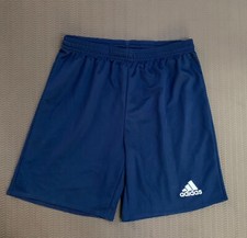 Adidas CLIMALITE Youth Shorts Size L 13-14 Navy dark Blue White