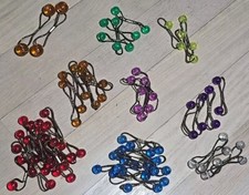 Vtg Knocker Ball Hair Ties Ponytail Holders Multicolor Small Balls Lot of 51