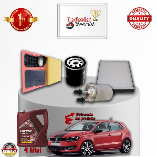 Inspektionskit Filter + ÖL Vw Polo V 1.4 16V 63KW 85CV Von 2012->-image