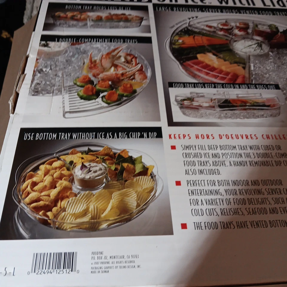 Prodyne AB-5 Crystal Clear Acrylic Appetizers On Ice Revolving Tray 16-1/2x5 in. - Image 4 of 4