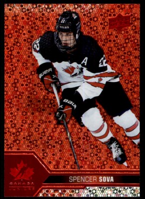 2022-23 UD TEAM CANADA JUNIORS RED CHAMPAGNE SPENCER SOVA #36