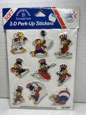 80's Olympic 3-D Puffy Stickers Karate Rowing Tennis Wrestling NOS NIP Vintage