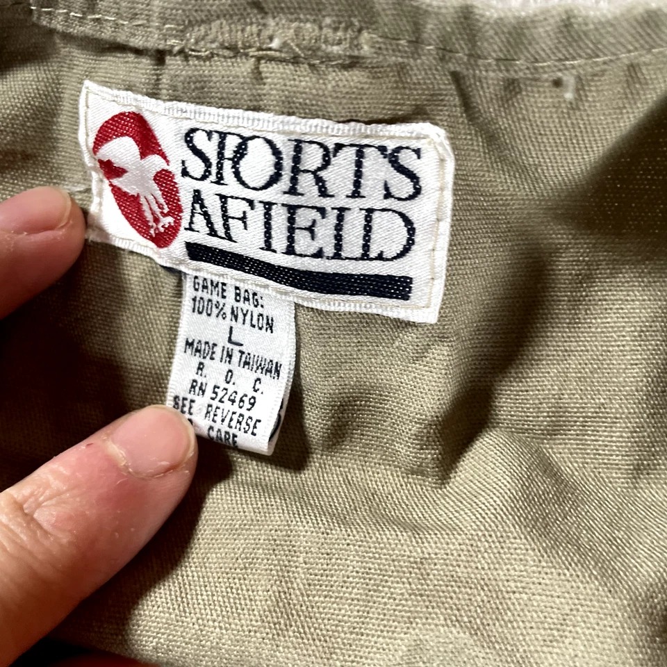 Vintage Sports Afield Fishing Vest Mens Large Tan Nylon Zip Up Hunt Fish Outdoor - Image 4 of 4