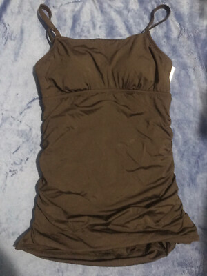 Jantzen Ruched One Piece Built In Bra Tummy Control Size 8 MSRP$110 JZ20409M