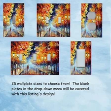 DREAMY WALK IN THE RAIN LAMP POSTS RAINY DAY Light Switchplate Wall Outlet NEW