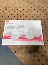 3M Transpore Water Resistant Medical Tape Plastic 2'' X 10 Yard 6 pack