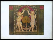 CHILDREN, ART NOUVEAU - 1910 GOLDEN PRINT - GALILEO CHINI