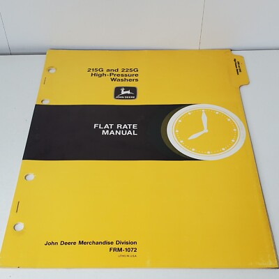 #ad John Deere 215G 225G High Pressure Washers Flat Rate Manual FRM 1072 Shop Repair $10.99
