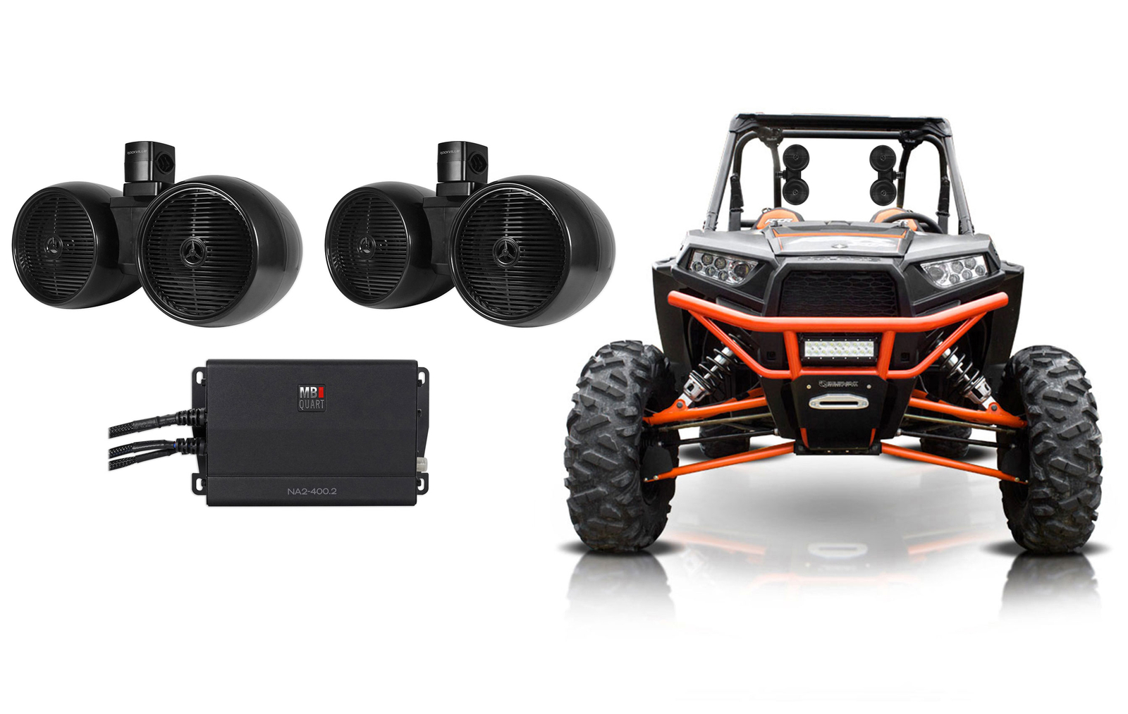 2 Башенные колонки Rockville Dual 8 мощностью 800 Вт Усилитель для Polaris RZRJeepATVUTVCart 54990₽