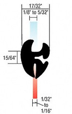 Two-Piece Self-Sealing Universal Weatherstrip 1/32" to 1/16" Panel - 1/8" to
