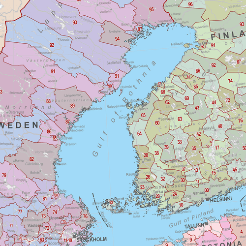 Europa Postleitzahlen Karte, Plakat europäischer Postleitzahlen - Bild 4 von 6