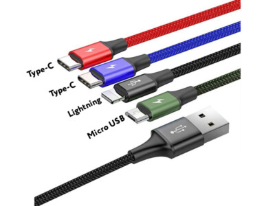 Original Baseus 4in1 USB-C Ladekabel für Huawei Samsung Xiaomi LG HTC Nokia