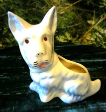 VINTAGE WEST HIGHLAND WHITE  BLUE TERRIOR SCOTTISH DOG PLANTER MID CENTURY