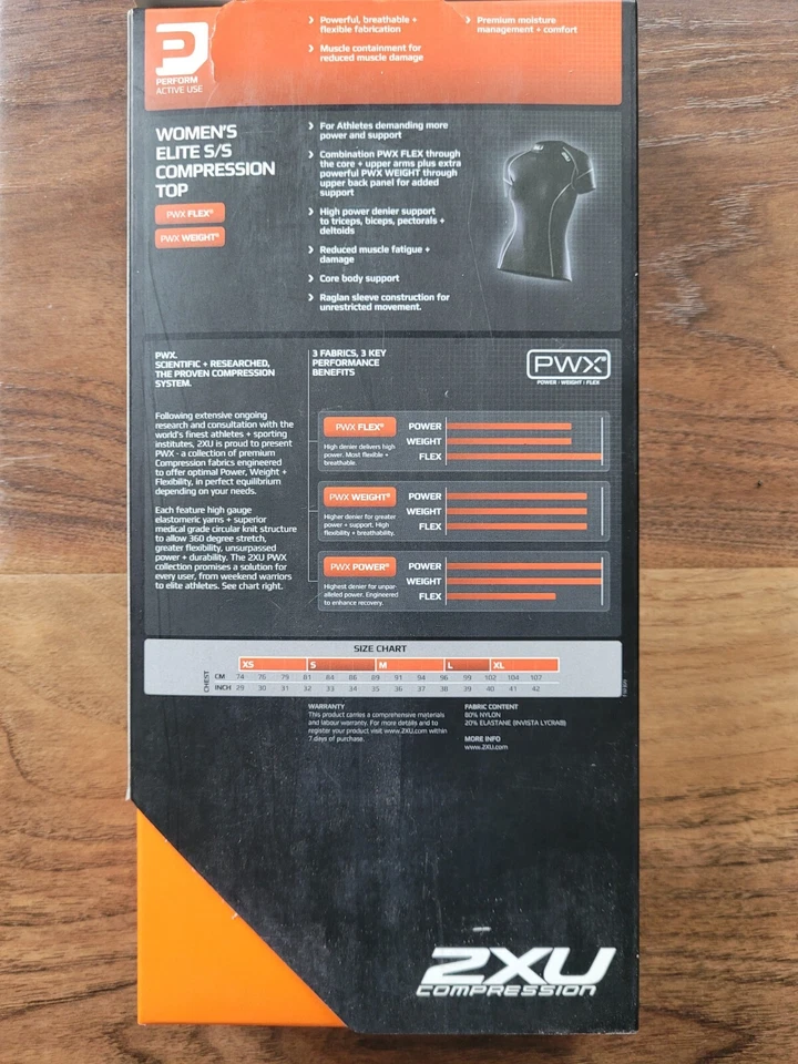 2XU Compression Short Sleeve Top Women's ELITE XLARGE BLACK WA1930a NEW - Image 2 of 2