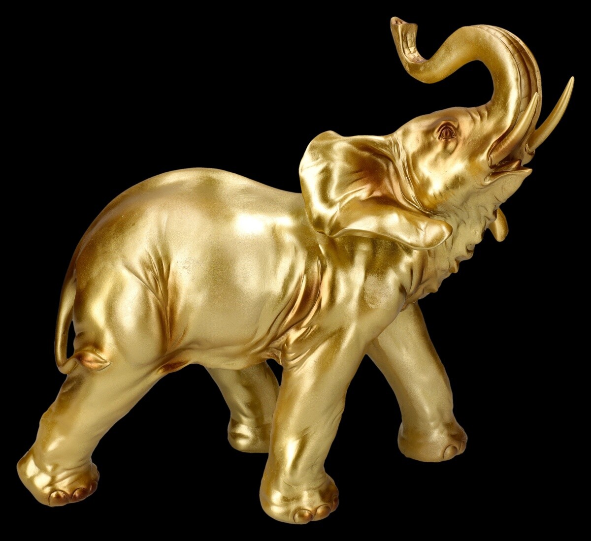 Elephant Figurine Golden Bull Lucky Charm Gift Decorative Statue Africa Wildlife