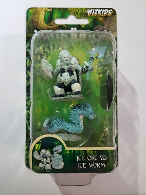 Ice Orc & Ice Worm - D&D - Wizkids Wardlings Miniatures Pre-Painted