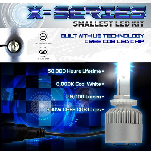 200W 20000LM CREE LED 6000K Kit de conversión de luz antiniebla blanca - 880 881 893 899 (B) - Imagen 4 de 7