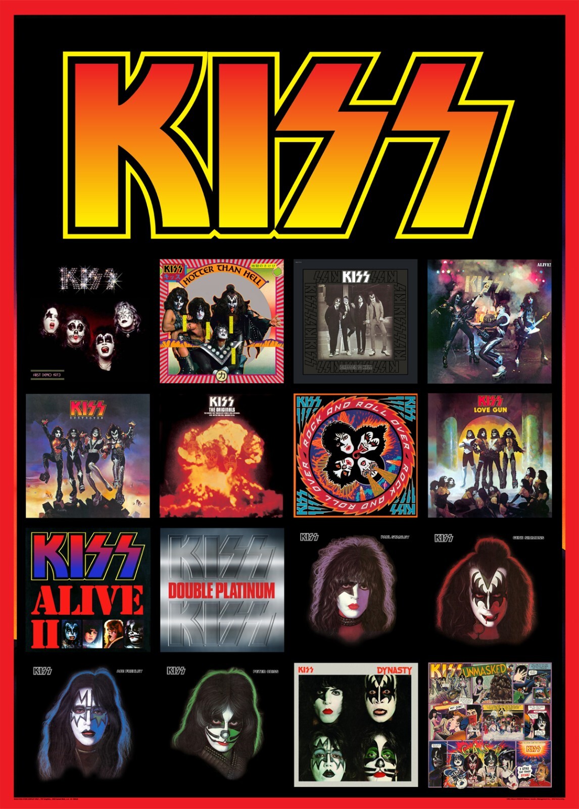 Lot of 4 Kiss Posters Purple Comic Solo Album Collage 16 Album eBay