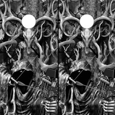 Cornhole Wraps Black Camo Decals Bow Hunter Grim Reaper Buck Skull SET OF 2