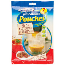 RESEALABLE FOOD BAGS FRIDGE FREEZER FOR SOUP LIQUID SAUCE BATCH STORAGE POUCH