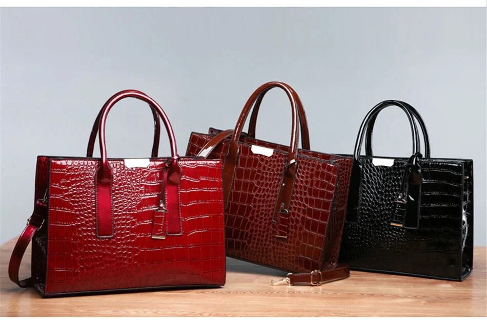 Luxury Womens Bags Designer Crocodile Pattern Shoulder Bag/Casual Handbag Women