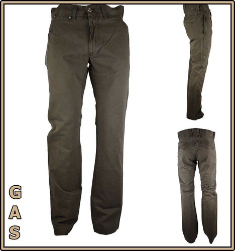 pantaloni gas da uomo chino tasca america vita alta cotone dritti 44 48 30  33 | eBay