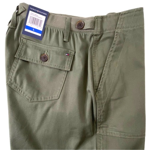 Pantalon capri femme Tommy Hilfiger taille L manchette roulée vert romarin - Photo 8/12