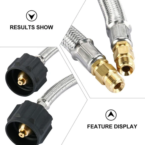 2 Pack 15 inch Stainless RV Propane Hose with Gauge QCC1/ Type 1 Connection - 第 16/38 張圖片