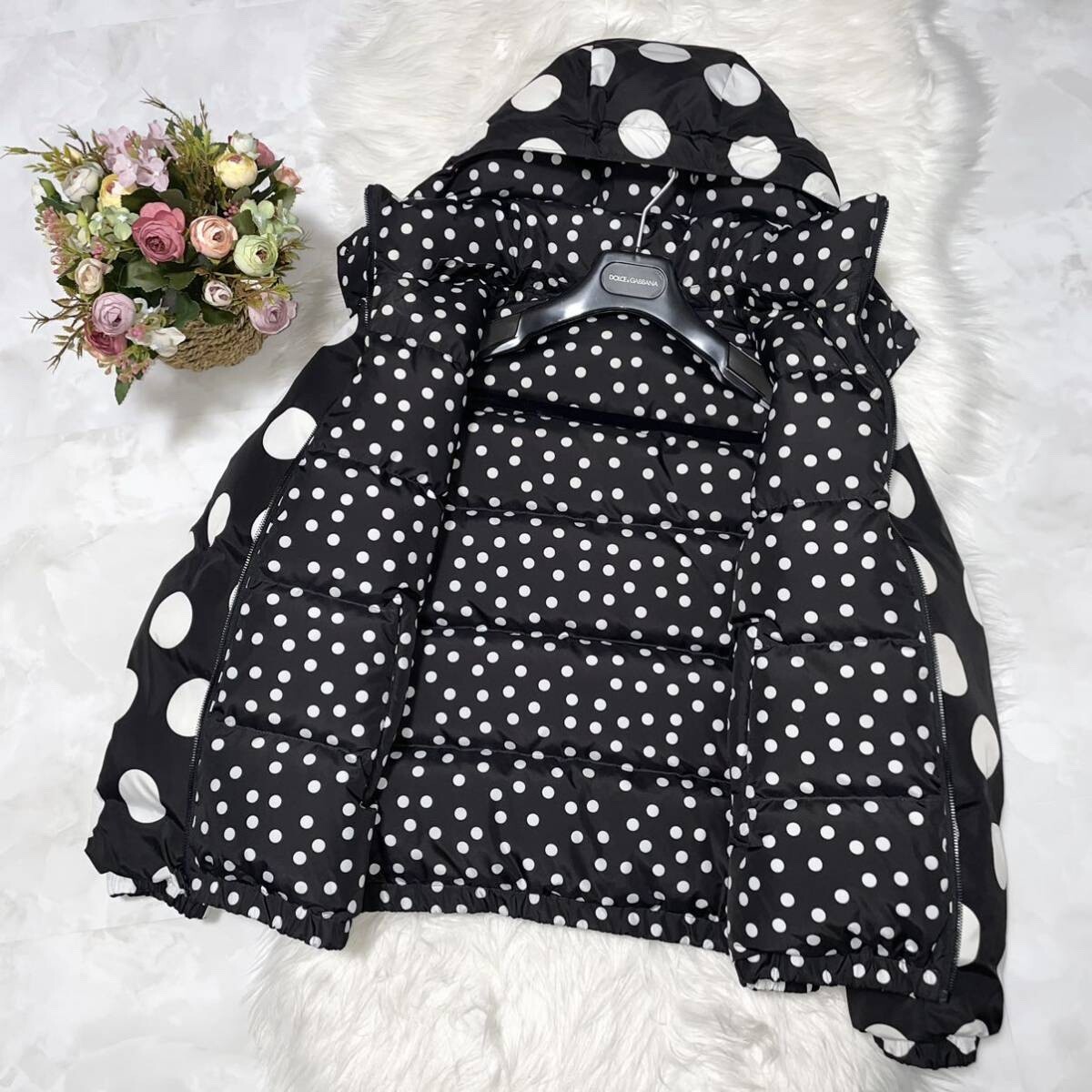 Authentic Dolce & Gabbana Recent Model Hooded Reversible Polka Dot