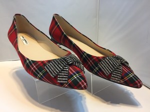 plaid flats with bow