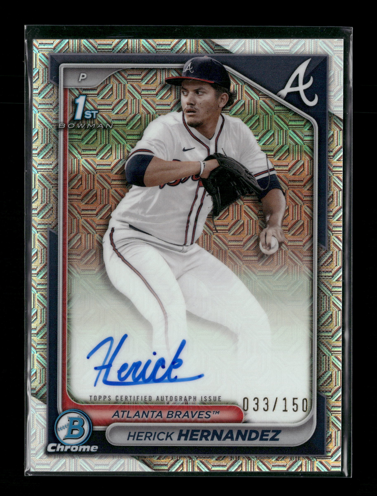 2024 Bowman Draft #CPA-HH Herick Hernandez Chrome HTA Choice Autographs Braves
