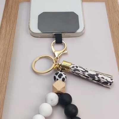 LunarCharm Silicone Bead Wrist Strap, Mobile Phone Lanyard With Mobile Phone Lanyard Pads, Elastic Handsfree Mobile Phone Bracelet, Mobile Phone Chain For Most Smartphones, Daisies
