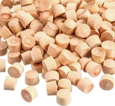 200 Piece 3/8 Inch Flat Head Wooden Screw Hole Plugs Wood Caps Covers