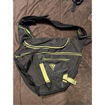 Adidas LoadSpring Messenger Bag Black Lime Green Crossbody Sport Satchel Laptop