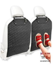 Kick Mat Back Seat Protector - Car Back Seat Cover for Kids Feet - Black 2 pcs