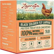 5LB Non-GMO Dried Black Soldier Fly Larvae for Chickens   85X More Calcium Grubs
