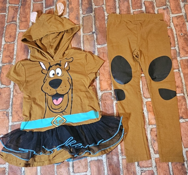 Scooby-Doo Scooby Doo Little Girls Cosplay T-Shirt Dress  Leggings Outfit Set 5t