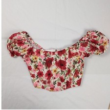 Altar'd State Marlea Crop Top Corset XXS Bloomcore Floral Festival Spring Fem