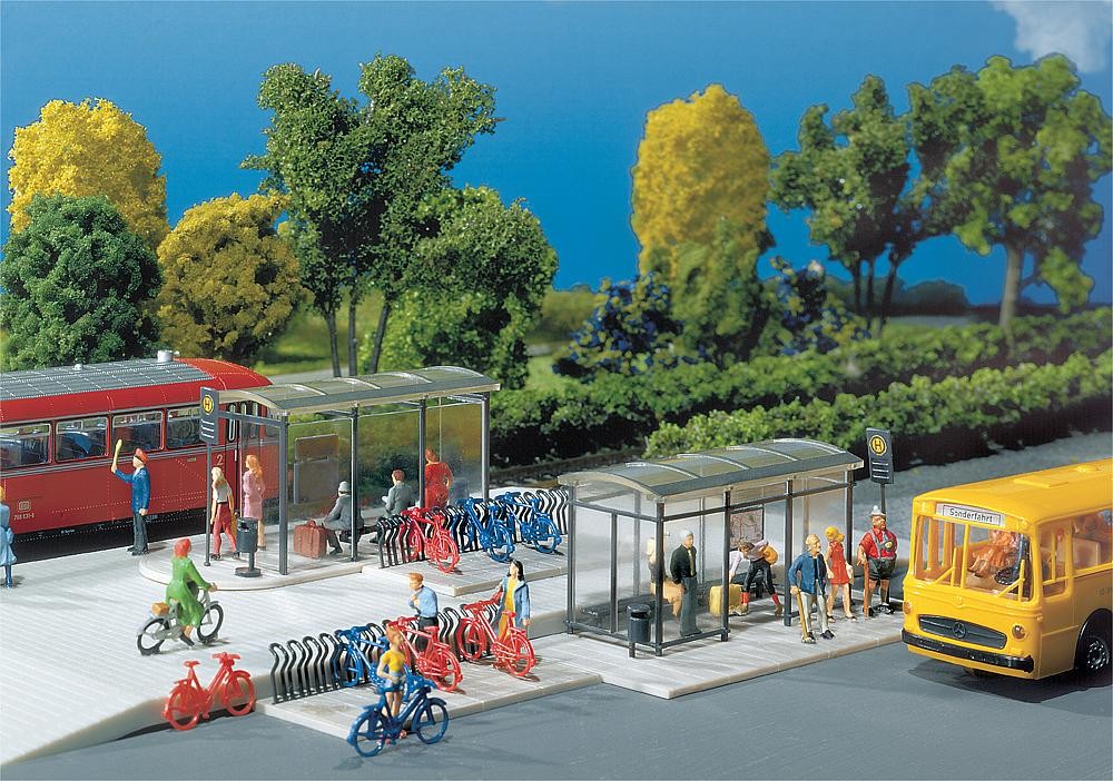 Faller 180553 - 1/87 / H0 Bus Stops City Compact - New