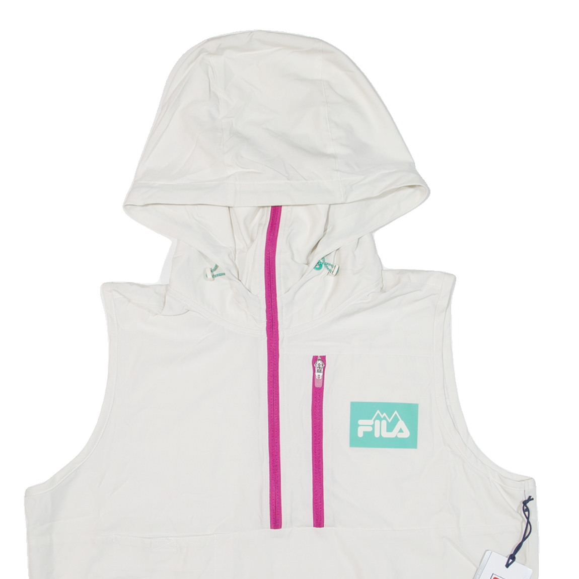 FILA Athletic smanicato donna bianco felpa con cappuccio XL