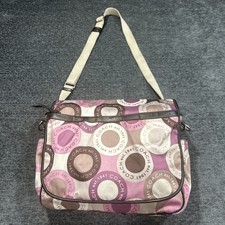 Coach Signature Snaphead F18377 Pink Multifunction Diaper Baby Messenger Bag Pad