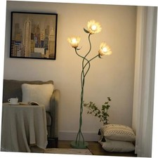 Vintage 3 Heads Flower Floor Lamp with Adjustable Gooseneck Corner Standing