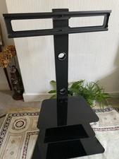 Universal TV Stand 32–65 inch Black Tempered Glass Shelves Mount Bracket Modern