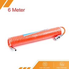 6Meter Length 8mm x 5mm Polyurethane Coiled Air Hose Tube Pipe Red