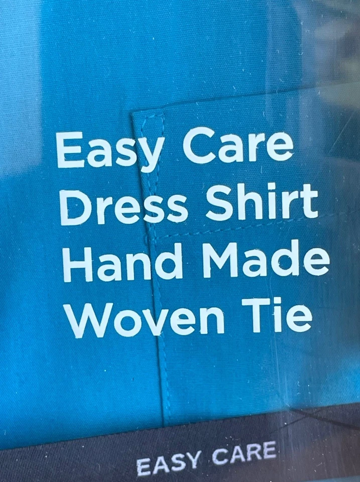 New Men's Cotton Blend Dress Shirt with Tie Large 16-16.5  Size 32-33 Foto 3 de 4