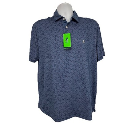 NWT Izod Swingflex Elite Golf Polo Men s M Dark Blue w/ Novelty Golfing  Print