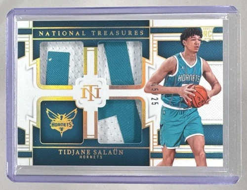 Tidjane Salaun 2024 National Treasures Prime Rookie Triple Patch RC /25